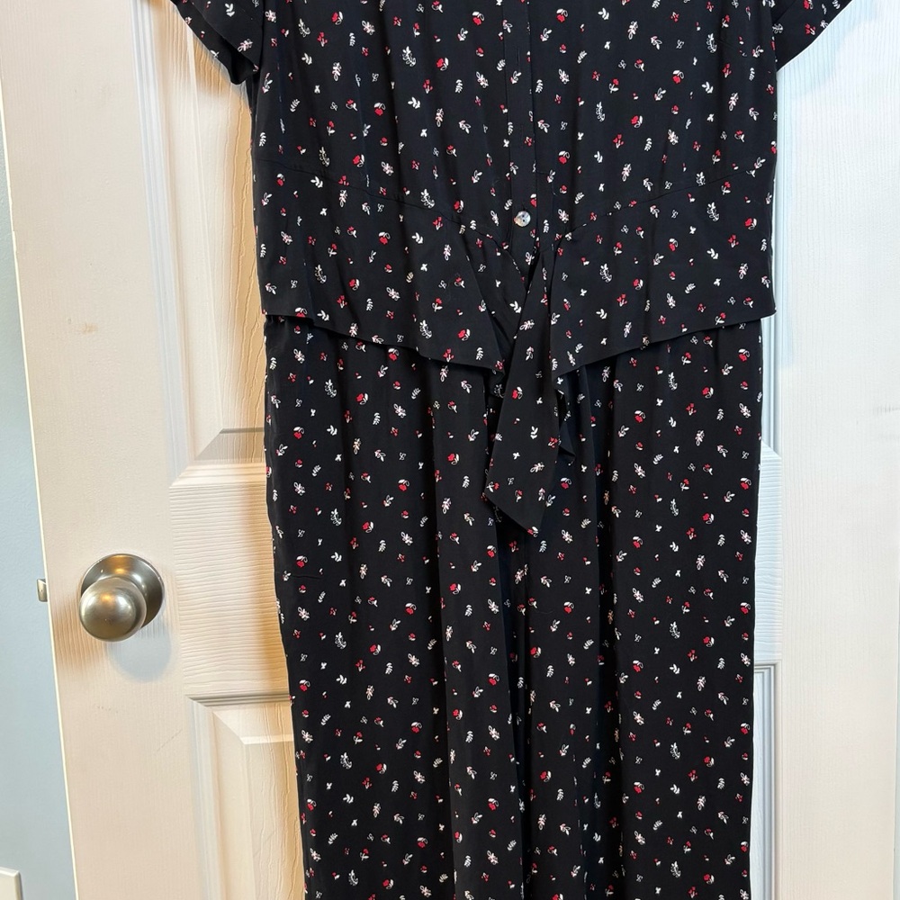 J. Jill , NWT, Black and Red Patterned Jumpsuit